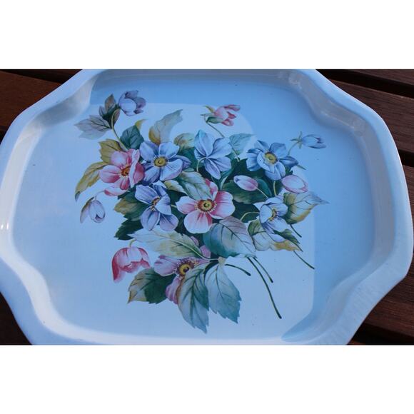 Floral Arrangement MetalTray / Beige Tray / Colorful Flower Tin Tray - Picture 2 of 5
